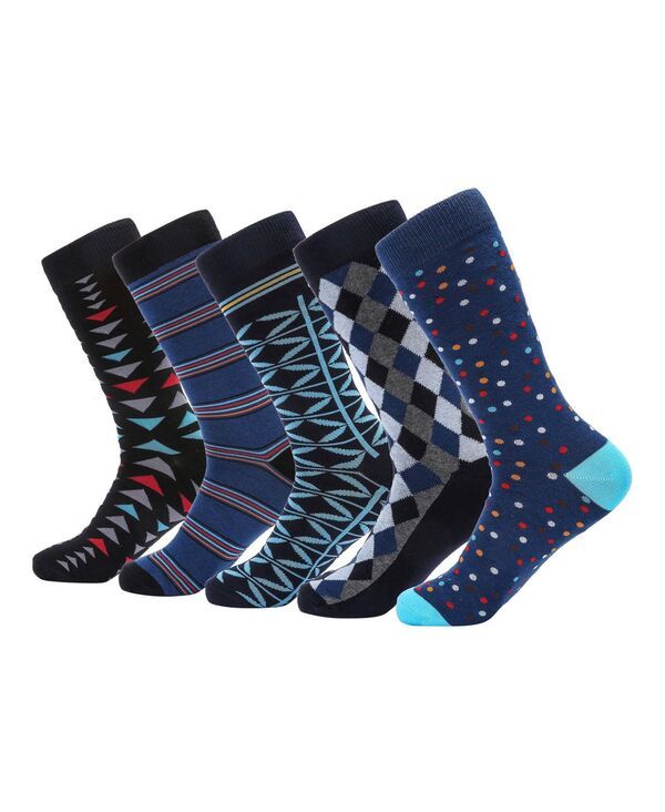 ミオマリオ メンズ アンダーウェア 靴下 Mio Marino Mens Exceptional Evening Crew Socks 5 Pack Exceptional evening