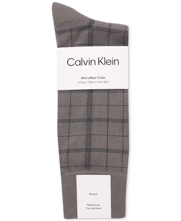 カルバンクライン メンズ アンダーウェア 靴下 Calvin Klein Mens Crew Length Microfiber Dress Socks Assorted Patterns Pack