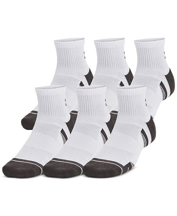 アンダーアーマー メンズ アンダーウェア 靴下 Under Armour Mens Performance Tech Quarter Socks 6pack 101 White ホワイト