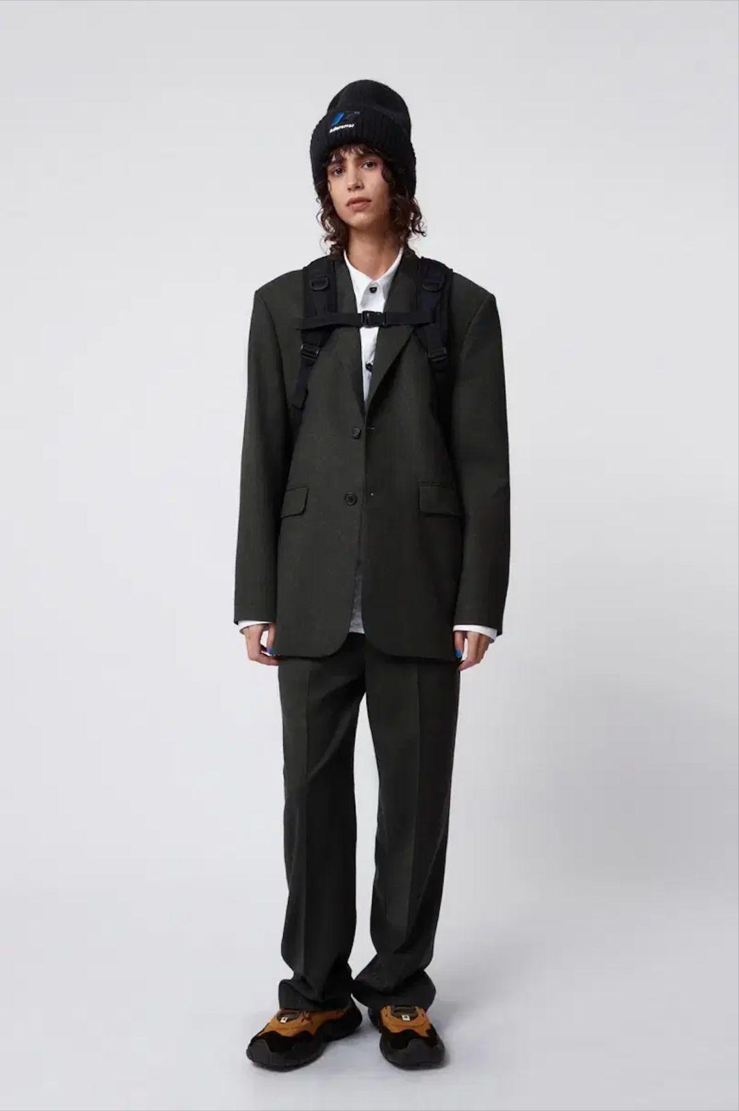 (S) ZARA x ADER ERROR オーバーサイズ ウール ブレーザー DARK GREY ジャケット