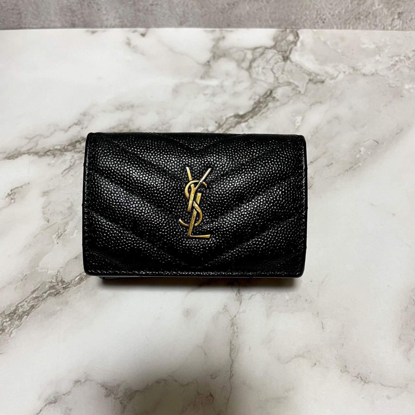 25 SAINT LAURENT ミニ 三つ折り財布 YSL