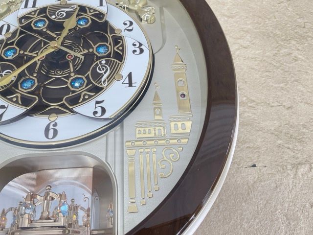 カラクリ時計 【】SEIKO セイコー RE579B 電波 掛け時計 トリプル