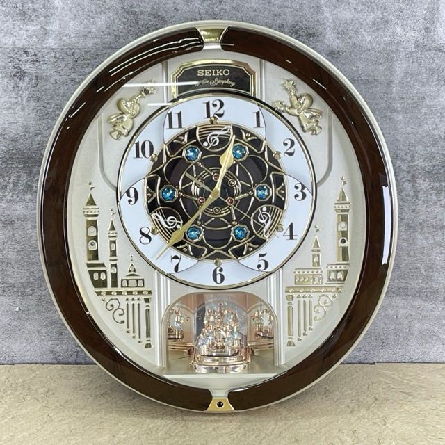 カラクリ時計 【中古】SEIKO セイコー RE579B 電波 掛け時計 トリプル