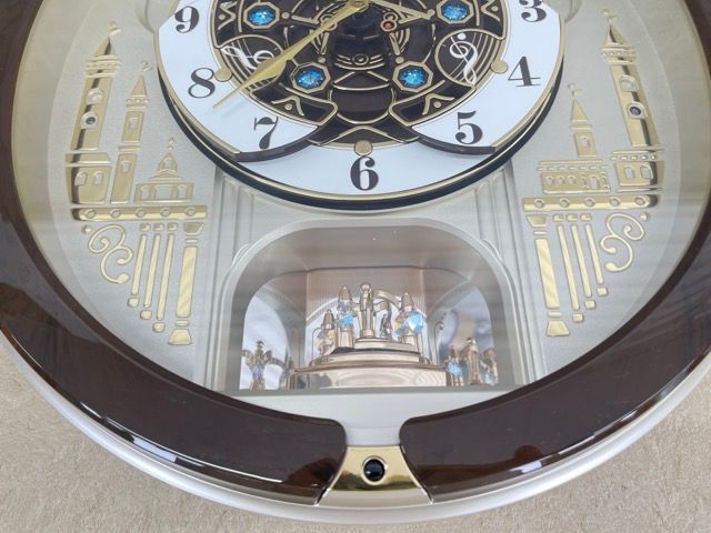 カラクリ時計 【】SEIKO セイコー RE579B 電波 掛け時計 トリプル