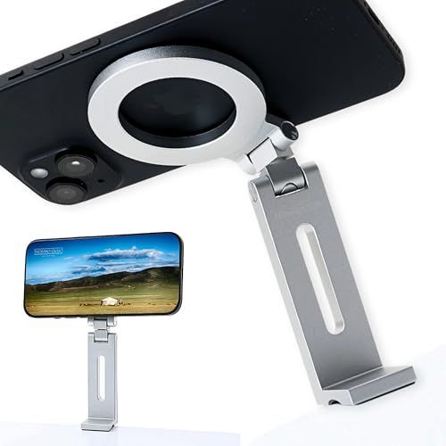 NOMAD DESK スマホスタンド 強力クランプ式 卓上 MagSafe対応 省スペース アルミ合金 高剛性 iPhone対応 飛行機・新幹線 1/4インチ・ネジ穴 NOMAD STAND GO EDGE (シルバー) ノマドデスクas 26b470f8