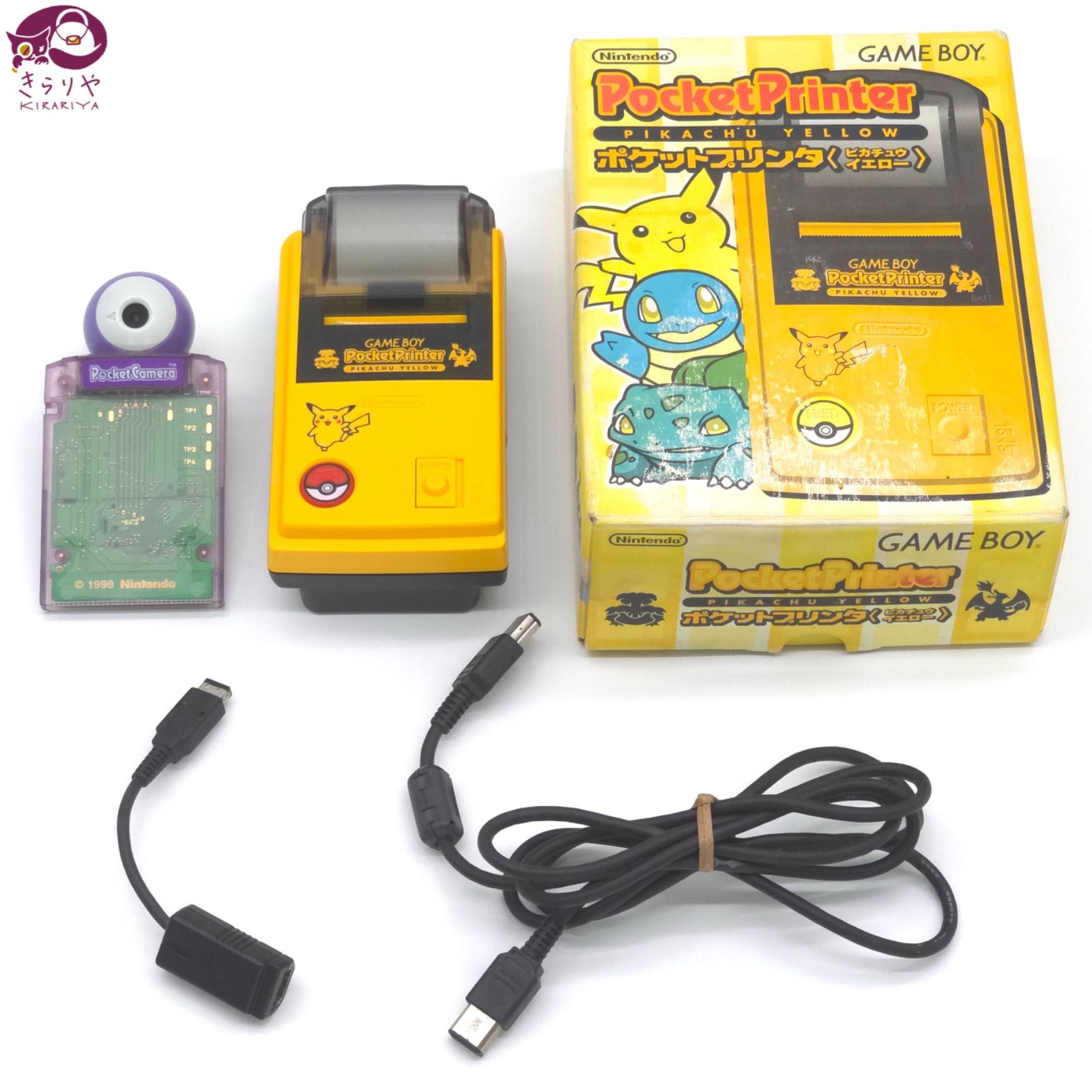 ゲームボーイ ポケットプリンタ ピカチュウイエロー 箱付き ポケットカメラ クリアパープル MGB-004 変換コネクタ セット 動作未確認 現状渡し