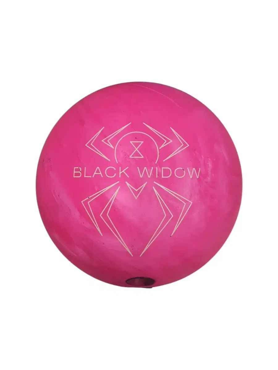 中古ボーリングボール 復元完了 15p トゥーフィンガー black widow（ブラックウィドウ） ウレタンピンク