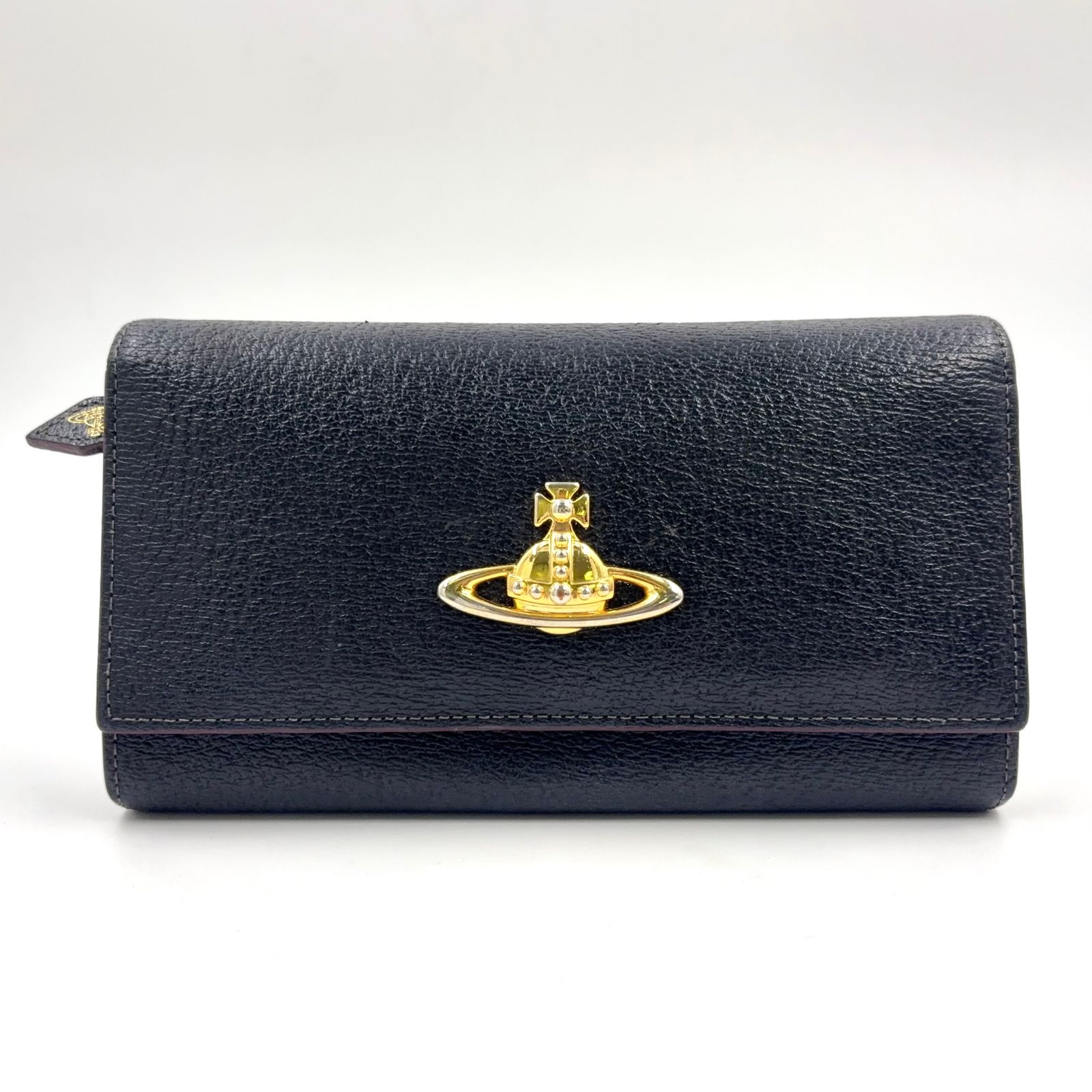 【新着】Vivienne Westwood バルモラル レザー ブラック 長財布 ゴールド