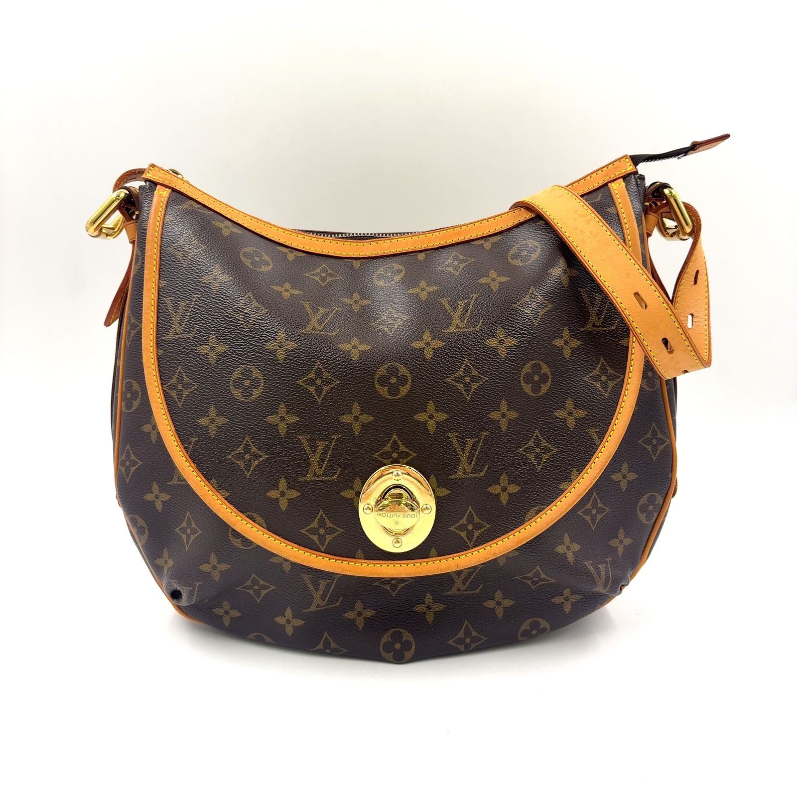 【新着】LOUIS VUITTON トゥラムGM モノグラム モノグラム レザー、PVC ブラウン、ライトブラウン ショルダーバッグ ゴールド M40075