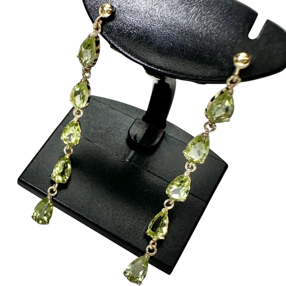 ペリドット 2.11ct ピアス K18ゴールド 18金 1.3g レディース 【中古】【真子質店】【NN】