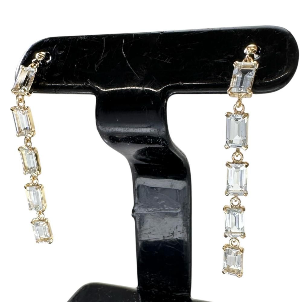 アクアマリン 2.80ct ピアス K18ゴールド 18金 1.7g レディース 【中古】【真子質店】【NN】