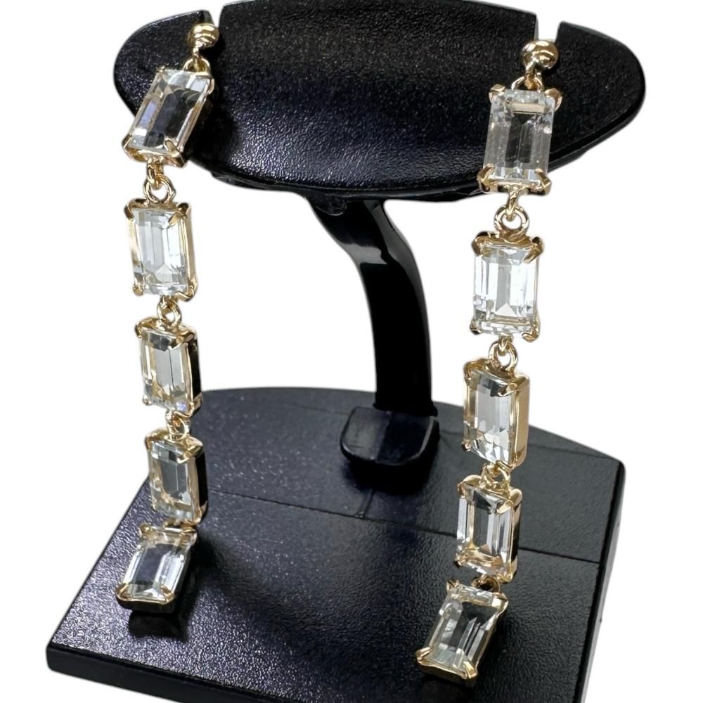 アクアマリン 2.80ct ピアス K18ゴールド 18金 1.7gg レディース 【中古】【真子質店】【NN】 33,800円
