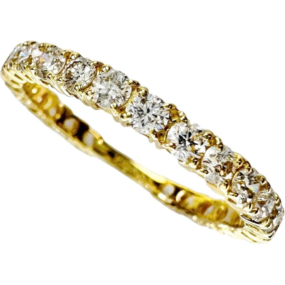 14.5号 ほぼフルサークル ダイヤモンド 1.00ct リング・指輪 K18ゴールド 18金 1.5g レディース 【中古】【真子質店】【NN】