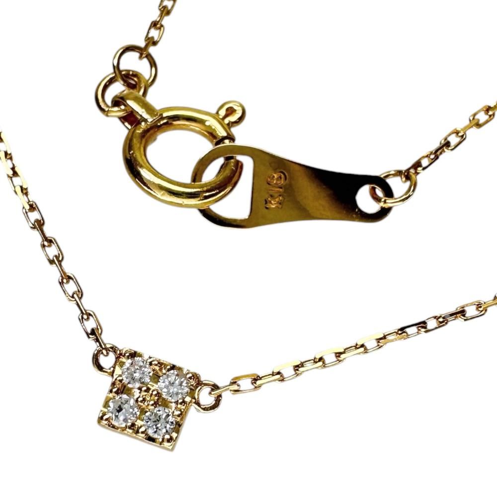 【agete/アガット】ダイヤモンド 0.02ct ネックレス K18ゴールド 18金 1.0g 40.5cm レディース 【中古】【真子質店】【NN】