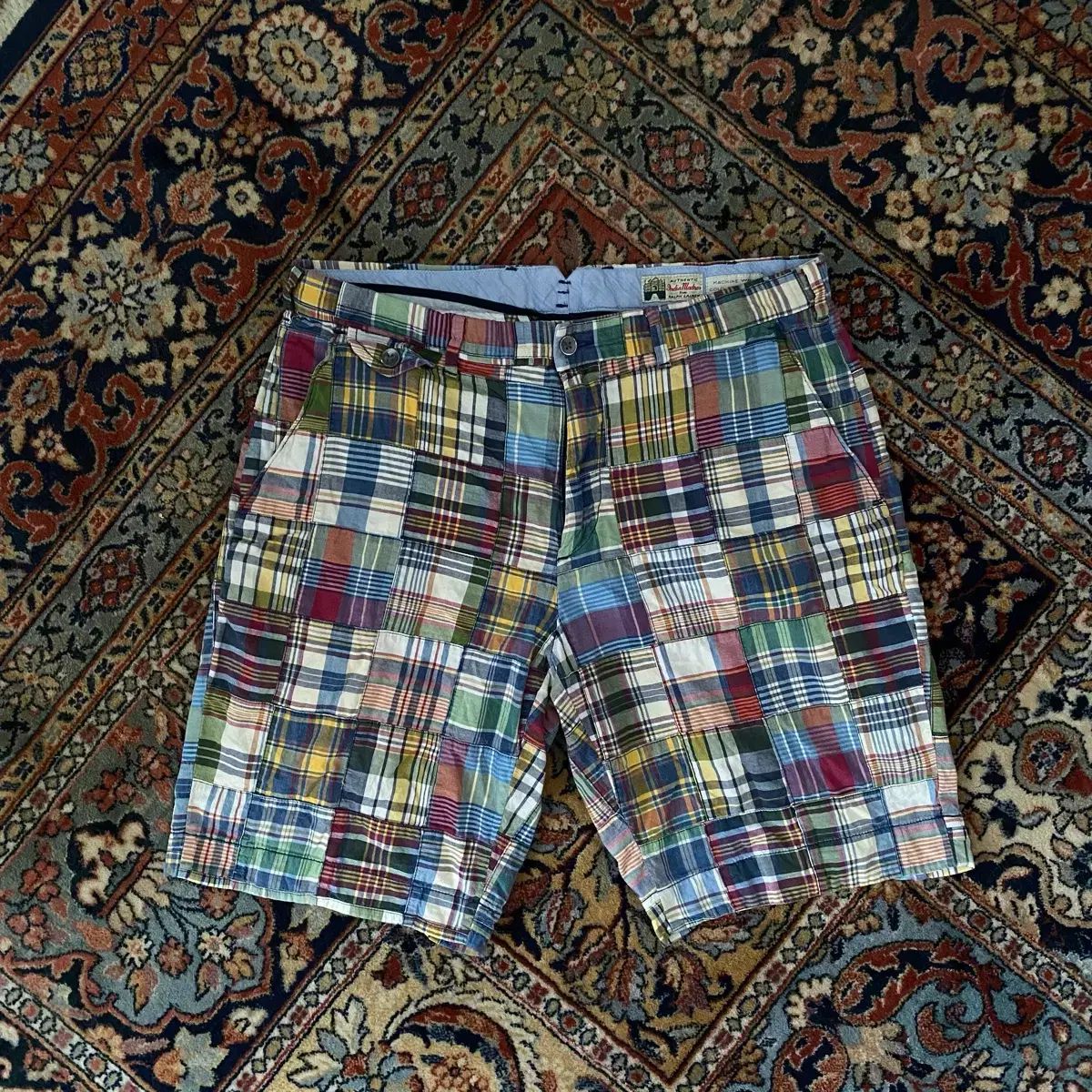 POLO Madras patchwork shorts