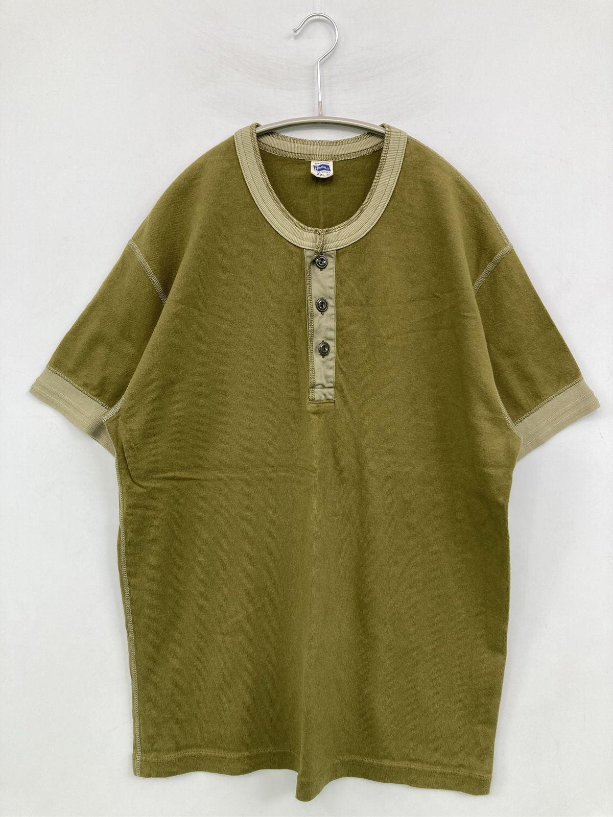 PHERROW`S Tシャツ/カットソー XXL カーキ 無地 ロング丈 半袖