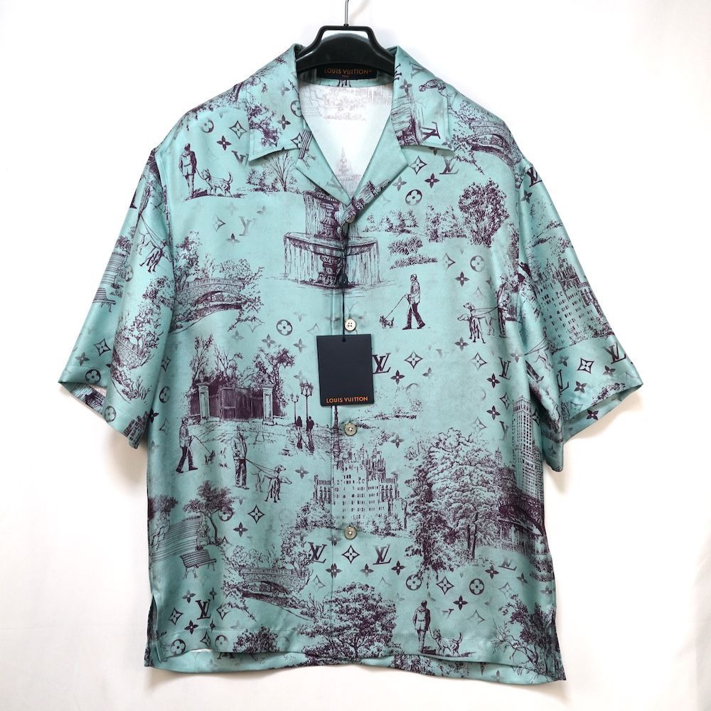 LOUIS VUITTON ルイヴィトン モノグラム シティ ウォーク プリント シルク 半袖 シャツ カメオ ブルー XSサイズ Lサイズ RM251MM QJN HSS34W 新品未使用