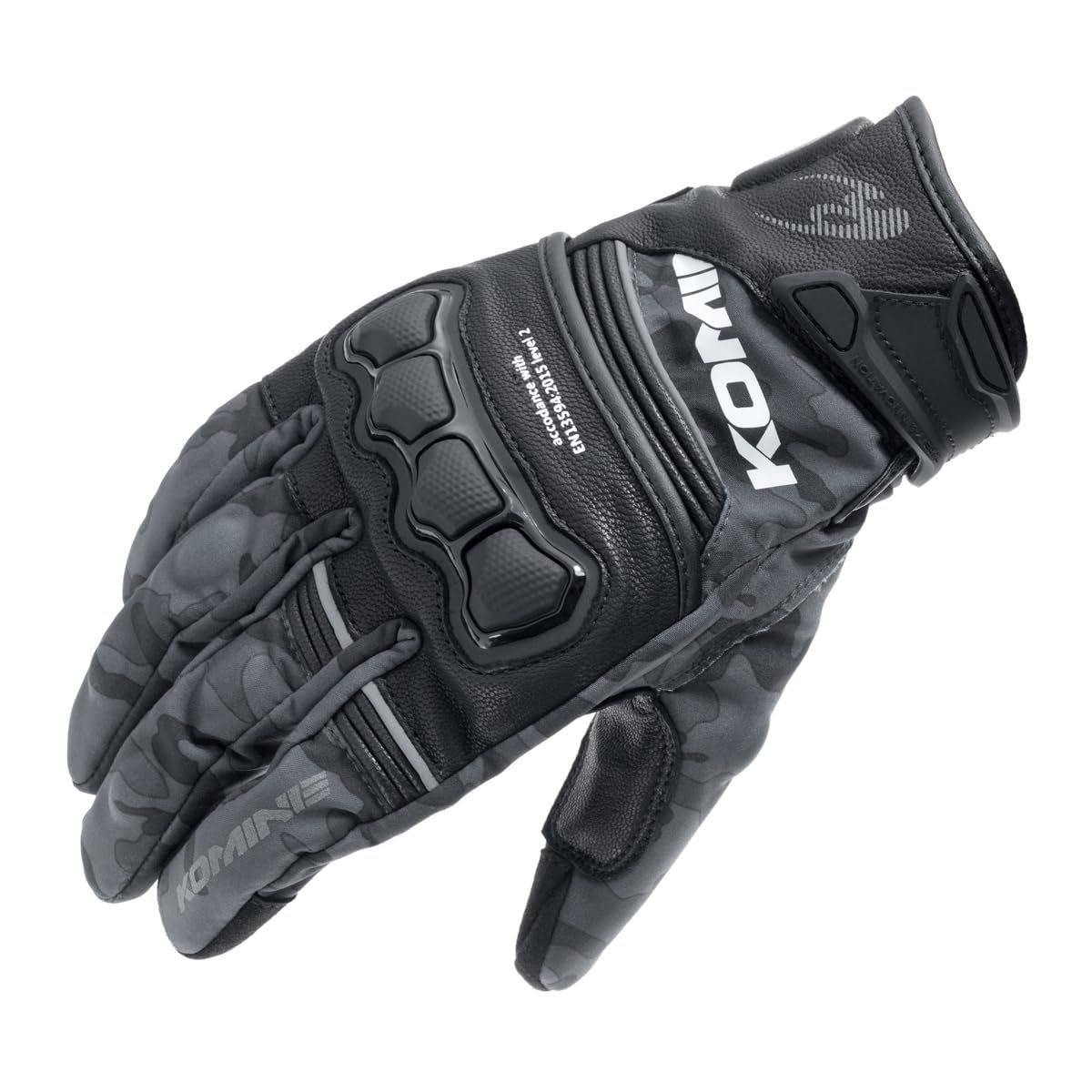特価商品 コミネ(KOMINE) バイク用 グローブ GK-856 ハイプロテクトレザーウインドプルーフグローブHG Black Camo S