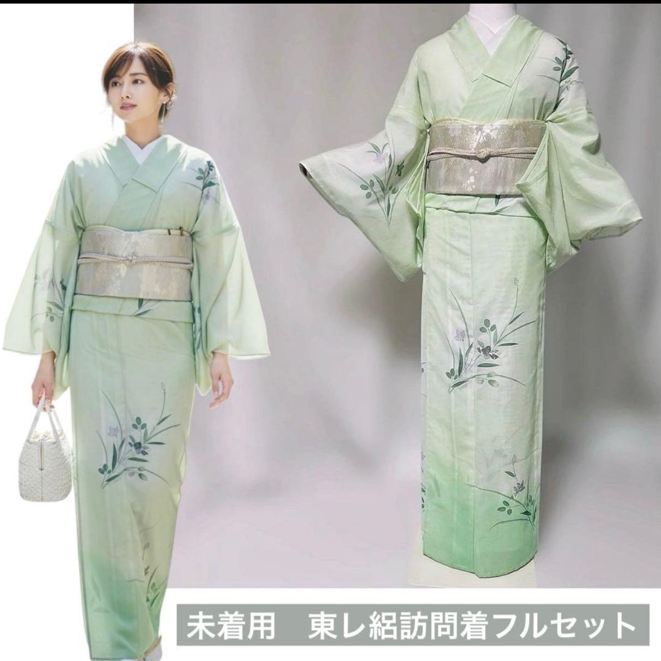 未着用 東レシルック系 絽訪問着フルセット 夏小物付き 上品夏コーデ