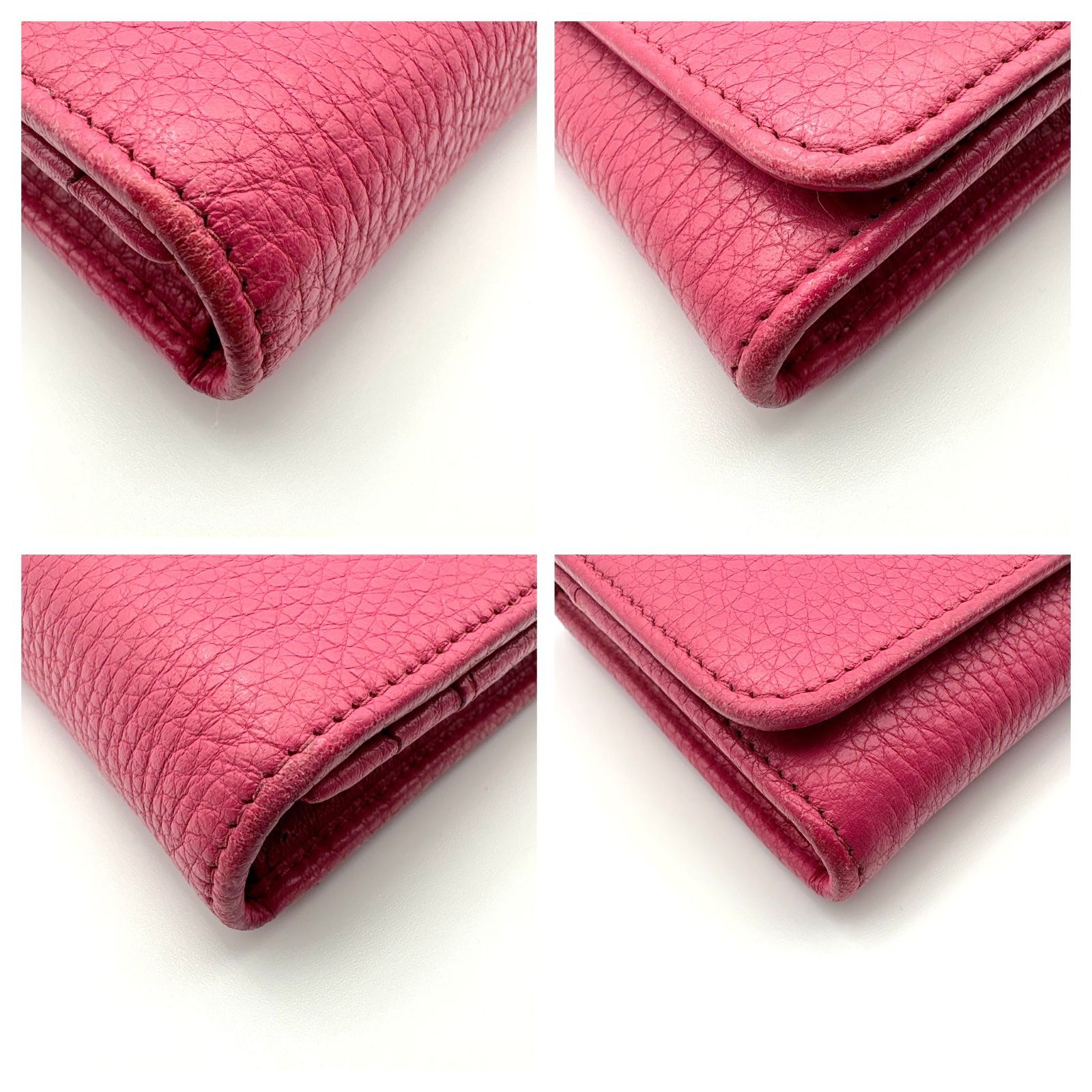 美品 】PRADA プラダ 長財布 フラップWホック レザー ピンク - メルカリ