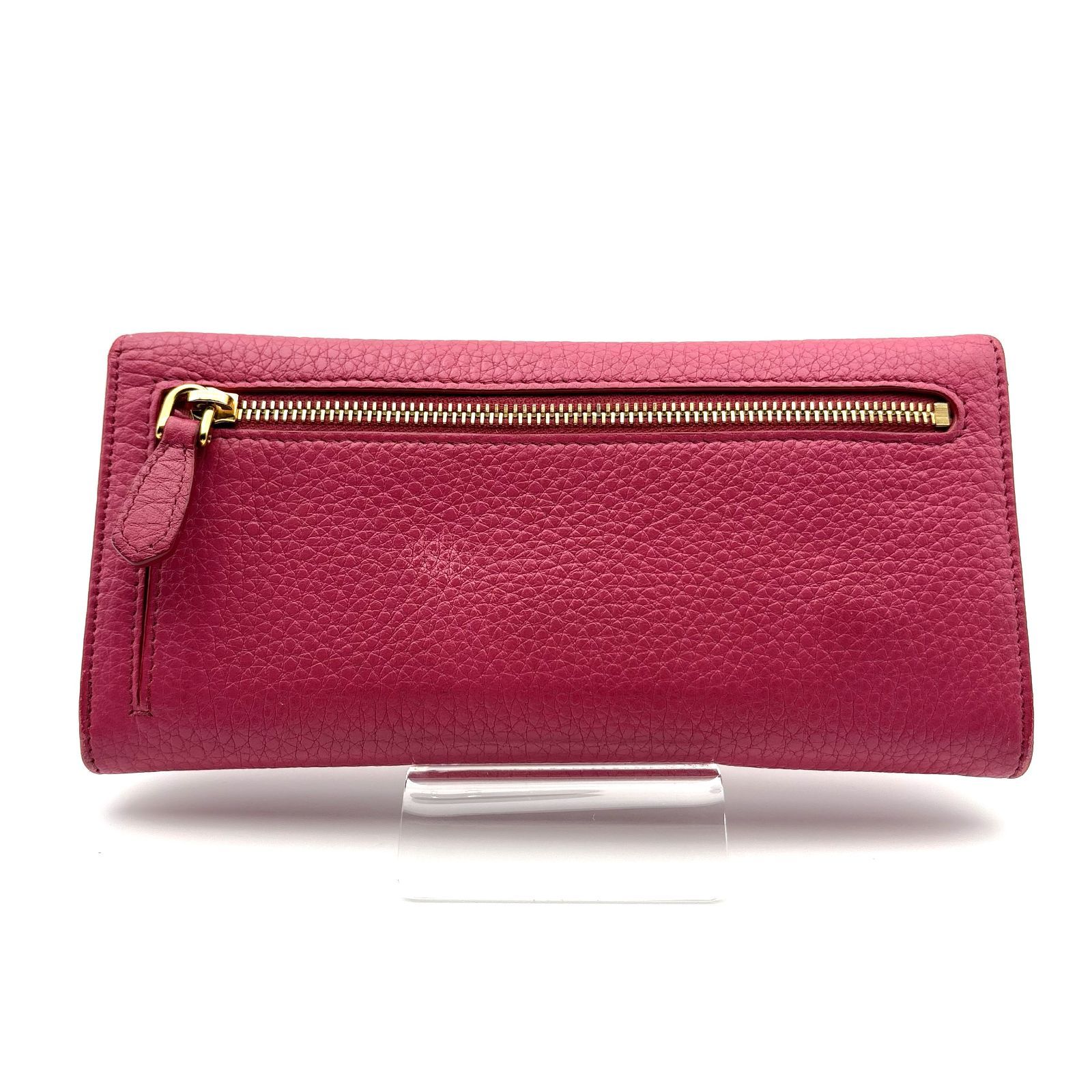 美品 】PRADA プラダ 長財布 フラップWホック レザー ピンク - メルカリ