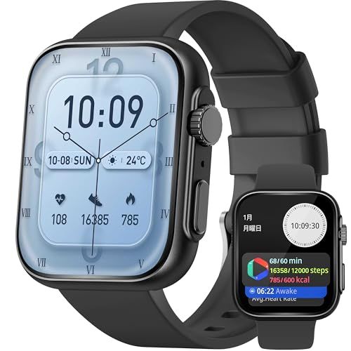 スマートウォッチ 【2026年モデル＆ AI 音声アシスタント】 Bluetooth 通話 1.91 インチ大画面 メール/Line/SNS着信・メッセージ通知 IP68 防水 iPhone/Android 対応 123 種運動モード 活動量 1d47b525