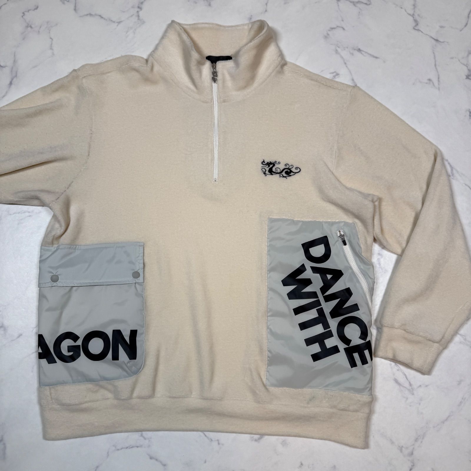 DANCE WITH DRAGON ハーフジップ ニットトレーナー