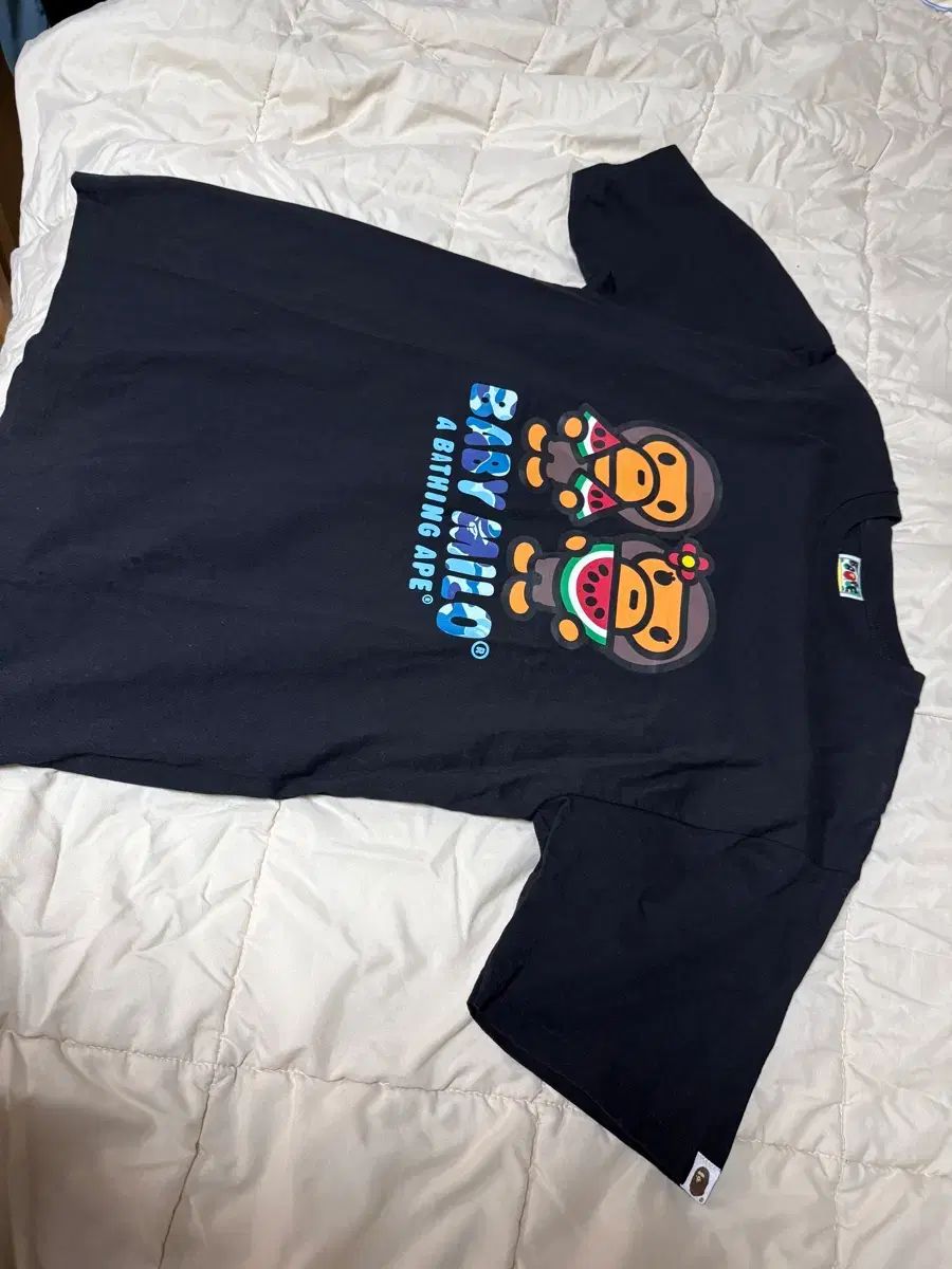 A BATHING APE アベイシングエイプ ABC カモフラ ベイビー マイルロ ウォーターメロン サマー Tシャツ ブラック XL