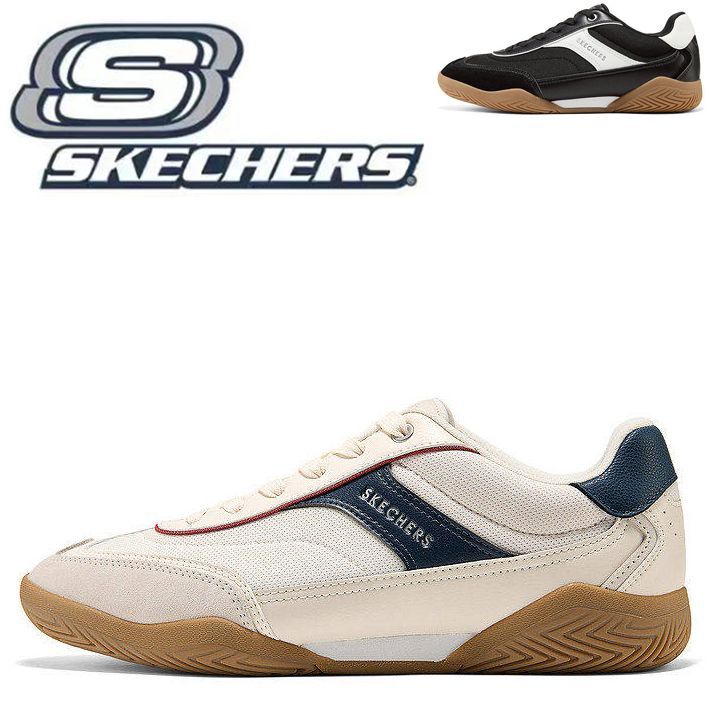 新品 箱あり Skechers ストリート コートスニーカー メンズ レトロ ガムソール 足が疲れにくい 軽量 滑りにくい 幅広 50代 父の日 ギフト 大きいサイズ 歩きやすい STREET MENS 183410