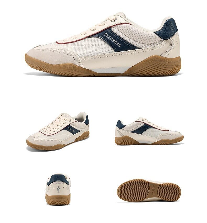 新品 箱あり Skechers ストリート コートスニーカー メンズ レトロ ガムソール 足が疲れにくい 軽量 滑りにくい 幅広 50代 父の日 ギフト 大きいサイズ 歩きやすい STREET MENS 183410