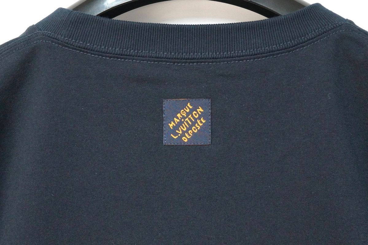 LOUIS VUITTON ルイヴィトン LVラバーズ エンベリッシュド Tシャツ コットン スパンコール ビーズ ロゴ刺繍 ネイビー Lサイズ XXLサイズ RM251Q NPL HRY29W 新品未使用