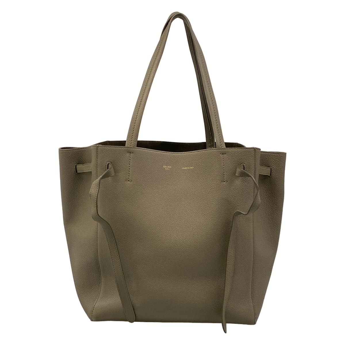 CELINE(セリーヌ) トートバッグ カバファントムスモールウィズベルト グレーベージュ レザー