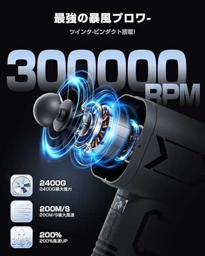 R◆KOJIHOMU ブロワー 洗車 2025新登場 【2400g超強推力・200m/s史上最強風速】 エアダスター 24000mAh BMS高性能電池 4段階風量調節 LEDディスプレイ 充電式 電動エアダスター 小型ブロワー 米軍規格LE 8d986c86