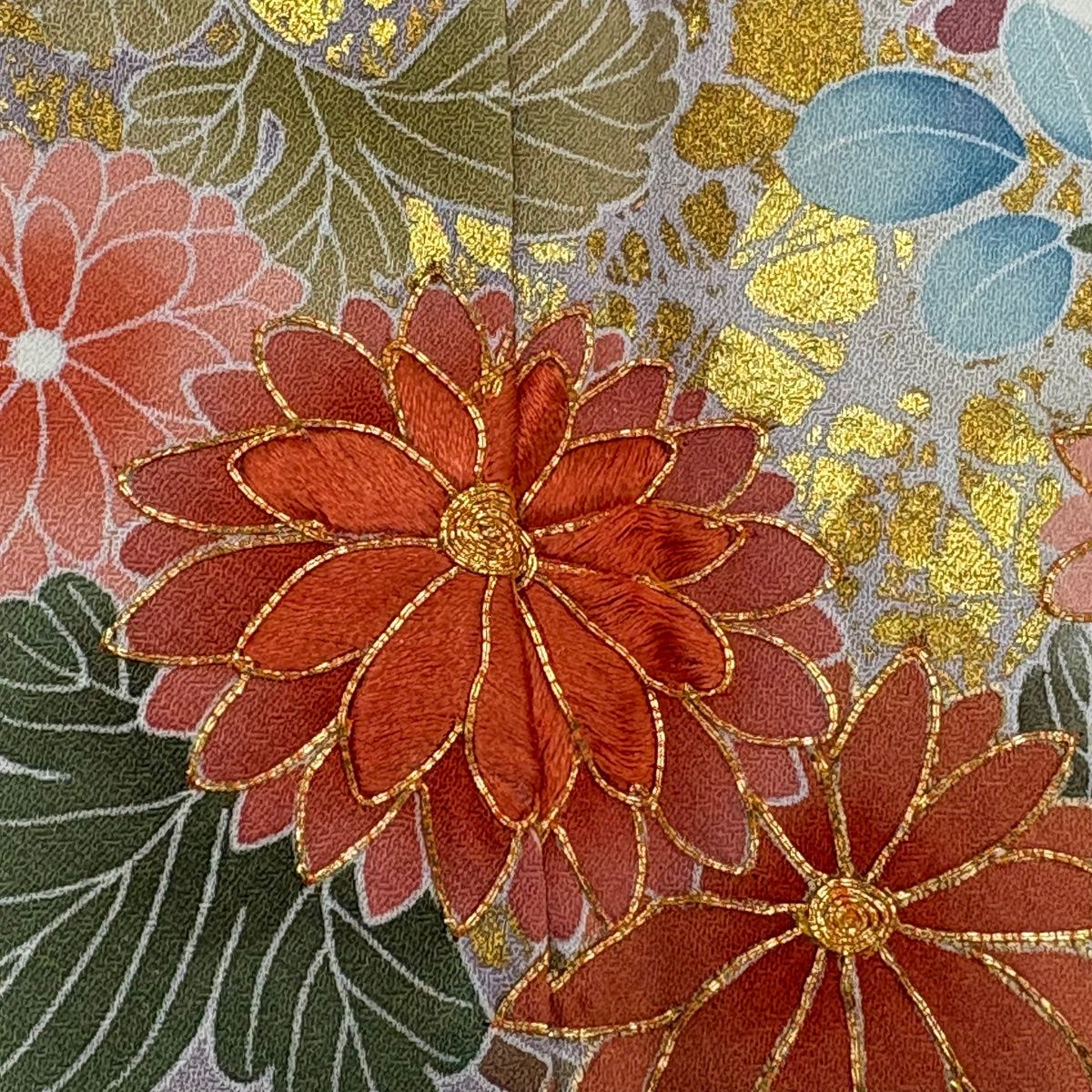 訪問着 身丈165cm 裄丈66.5cm M 袷 花丸文 流水 刺繍 金糸 薄紫 正絹 名品 【中古】 訪問着 身丈165cm 裄丈66.5cm M 袷 花丸文 流水 刺繍 金糸 薄紫 正絹 名品 【中古】