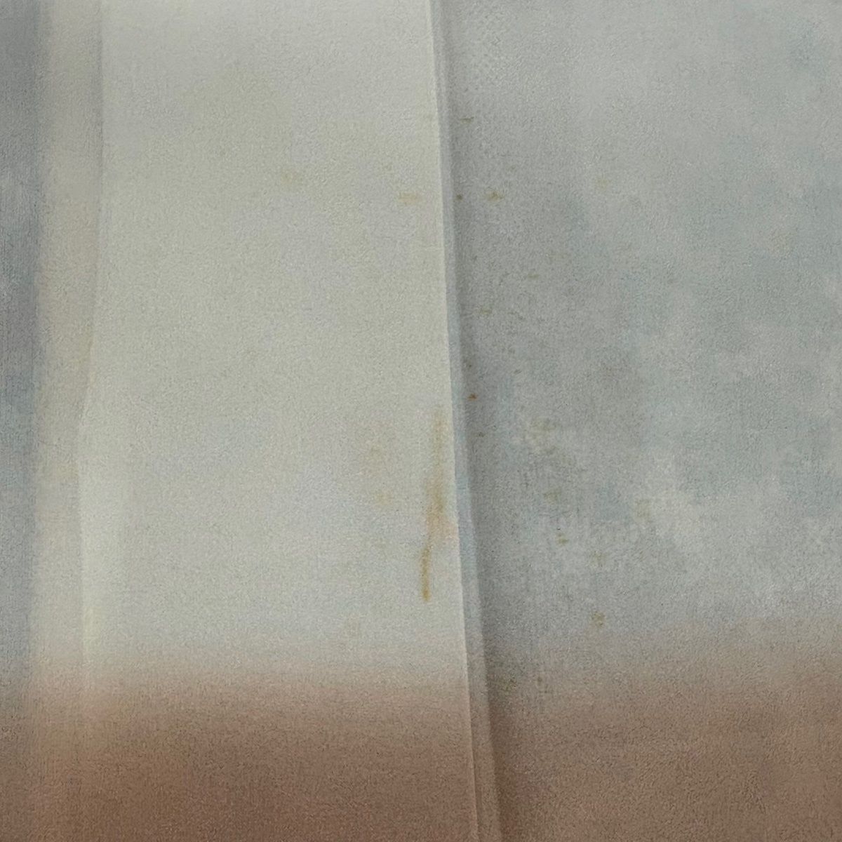 大島紬 身丈155cm 裄丈62.5cm S 袷 名匠たかし 証紙 楓 霞 灰白 正絹 名品 【中古】