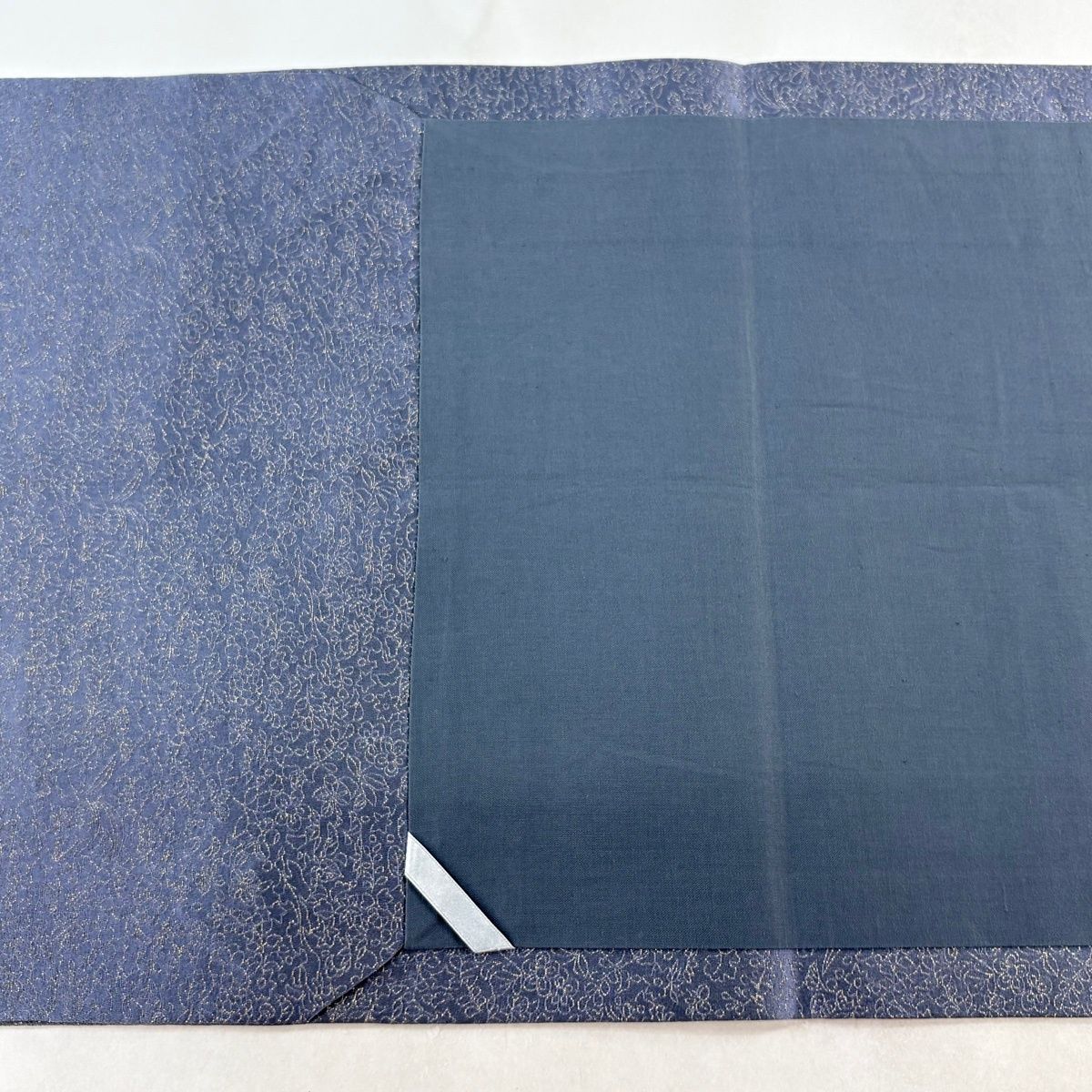 【美品】 袋帯 逸品 久保田一竹工房 落款 辻が花 霞 金糸 ぼかし 青灰色 お太鼓柄 正絹 【中古】