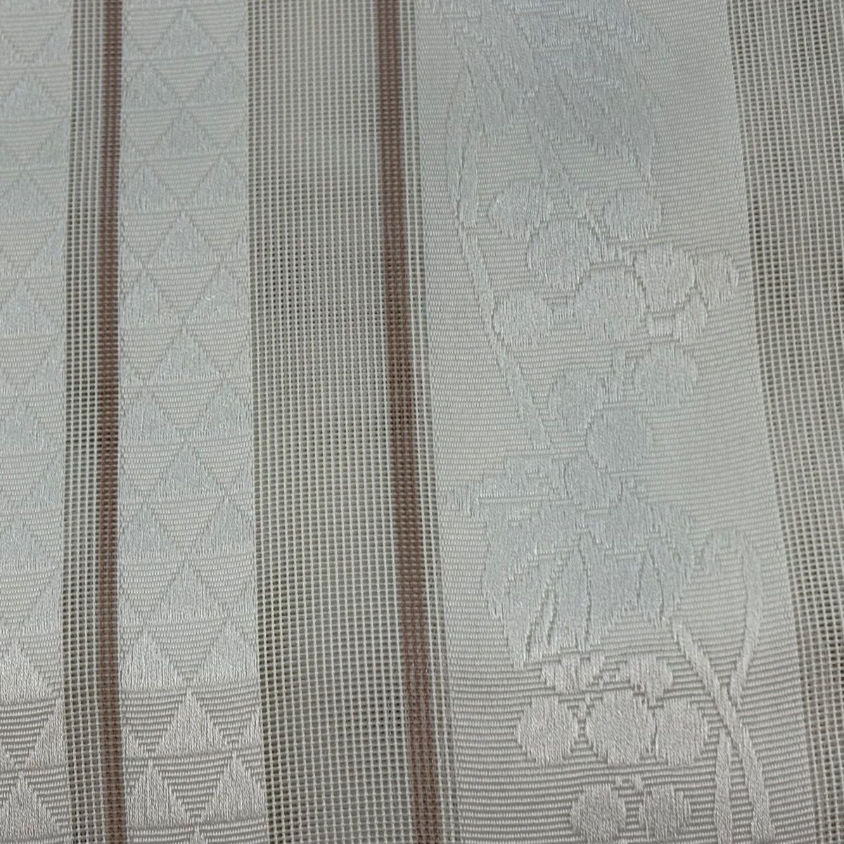 半幅帯 名品 葡萄 鱗 クリーム 正絹 【中古】