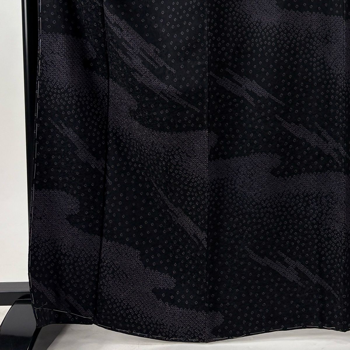【美品】 訪問着 身丈165cm 裄丈63.5cm S 袷 袋帯セット 流水 幾何学模様 墨色 正絹 秀品 【中古】