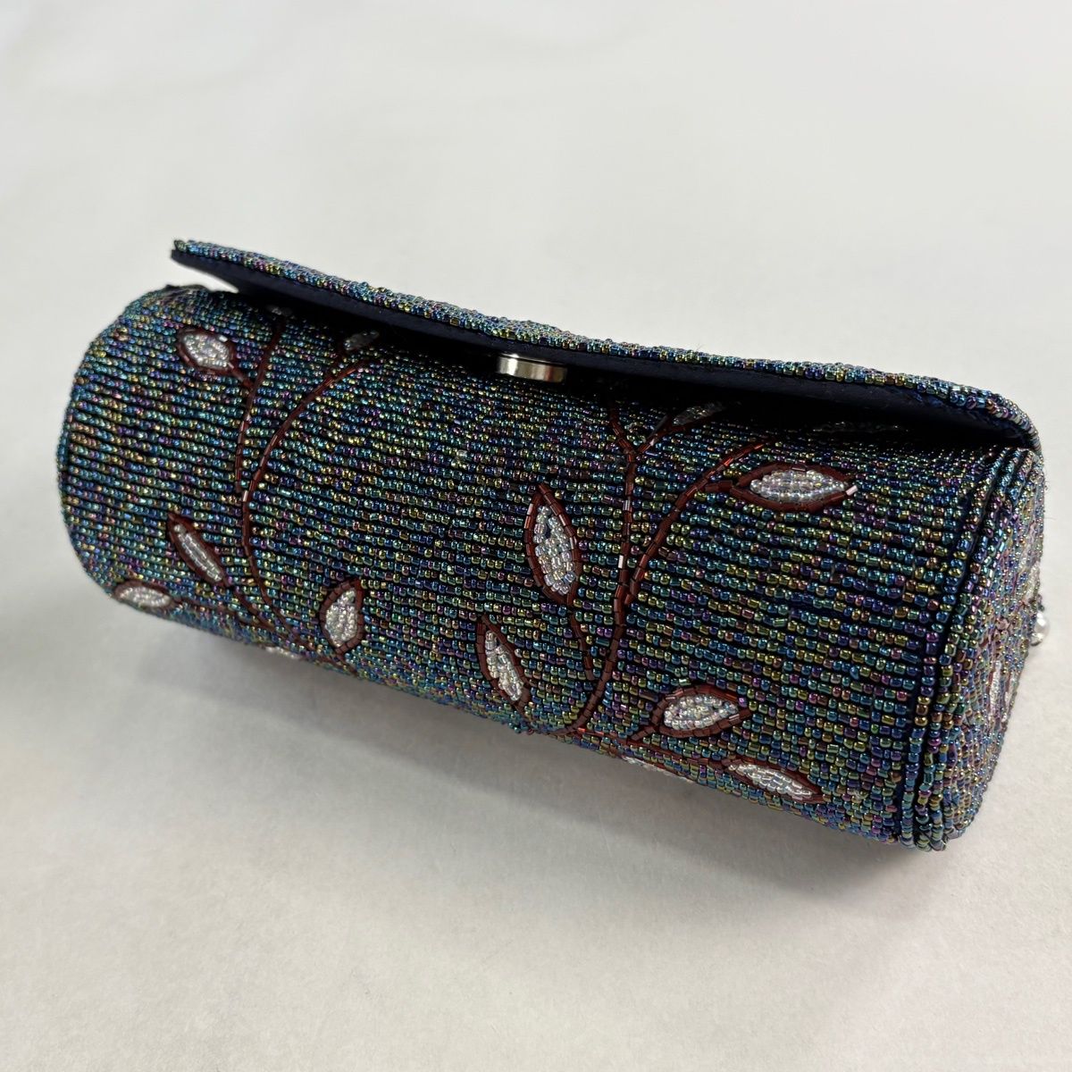 【美品】 和装バッグ 優品 ビーズバッグ フォーマル 葉柄 青緑 ビーズ 和装小物 【中古】 【美品】 和装バッグ 優品 ビーズバッグ フォーマル 葉柄 青緑 ビーズ 和装小物 【中古】