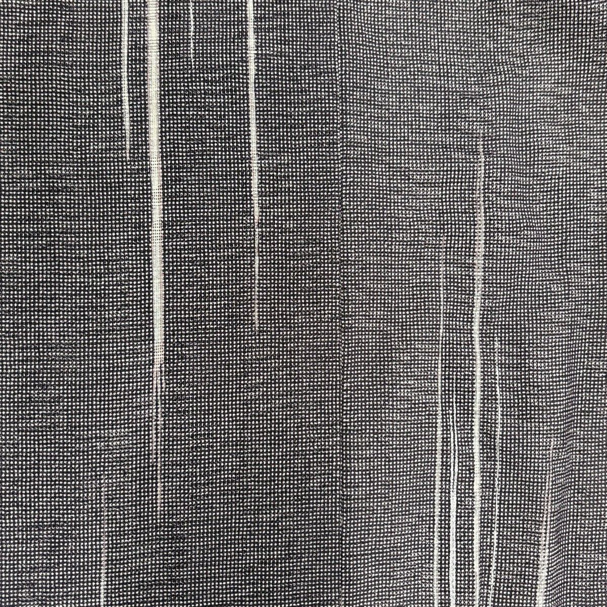 【美品】 道中着 身丈101cm 裄丈69cm L 和装コート 着物衿 縞 灰紫 正絹 逸品 【中古】
