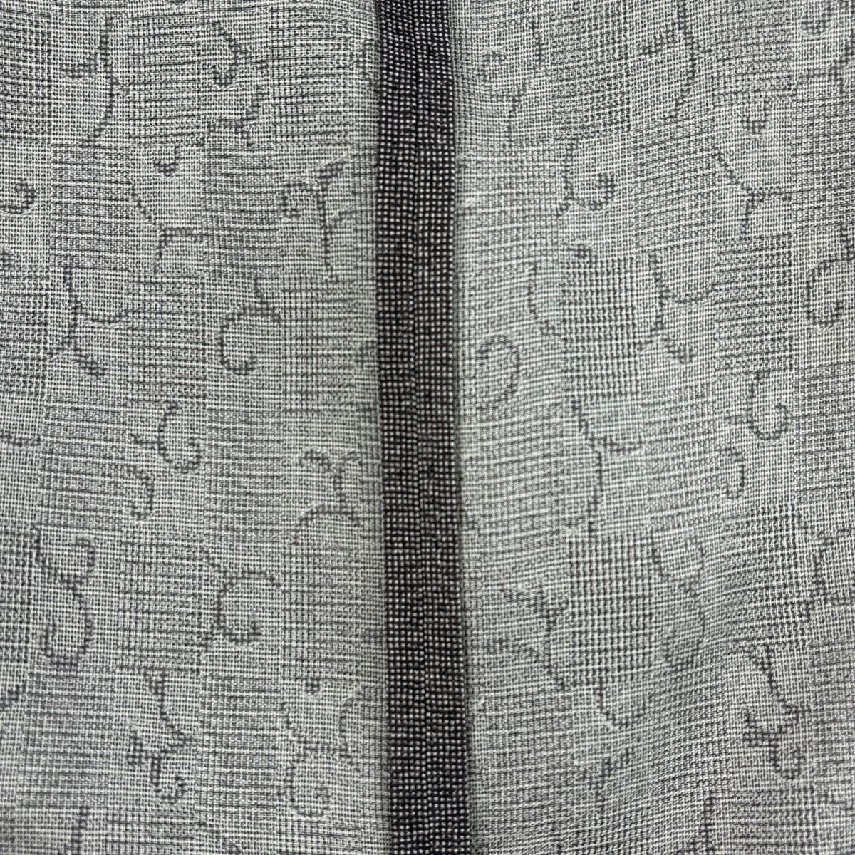 【美品】 道中着 身丈101cm 裄丈69cm L 和装コート 着物衿 縞 灰紫 正絹 逸品 【中古】