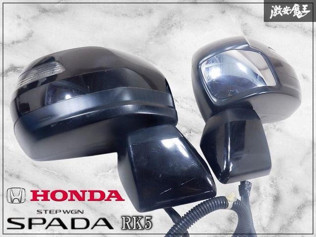 ホンダ純正 RK5 ステップワゴン スパーダ ノーマル ウインカー ドアミラー サイドミラー 左右 ブラック系 10P ブルーレンズ