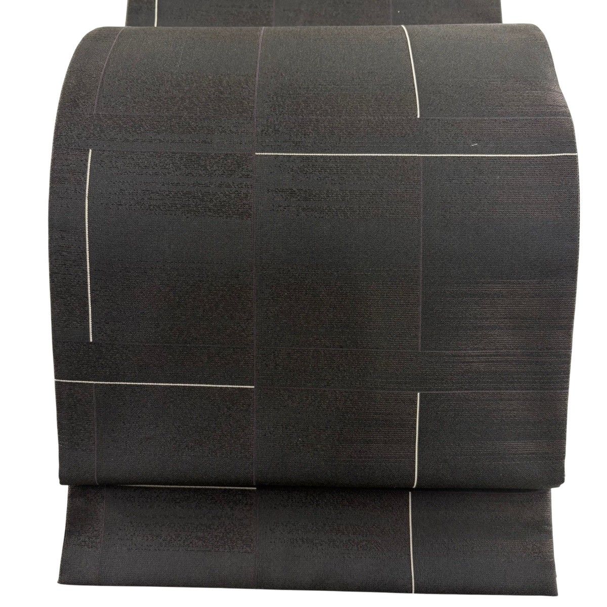 【美品】 袋帯 名品 幾何学模様 焦茶色 六通 正絹 【中古】