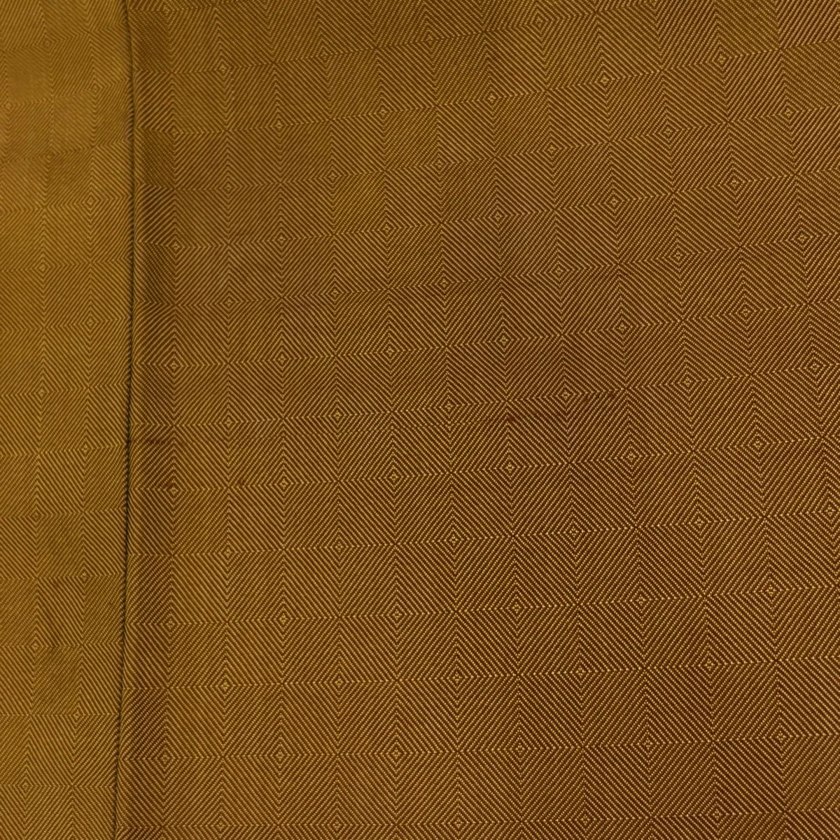 紬 身丈156.5cm 裄丈63cm S 袷 格子 山吹茶色 正絹 名品 【中古】 紬 身丈156.5cm 裄丈63cm S 袷 格子 山吹茶色 正絹 名品 【中古】