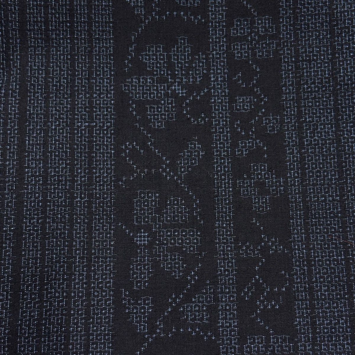 【美品】 紬 身丈160cm 裄丈66cm M 袷 証紙 縦縞模様 草花 紺色 正絹 秀品 【中古】
