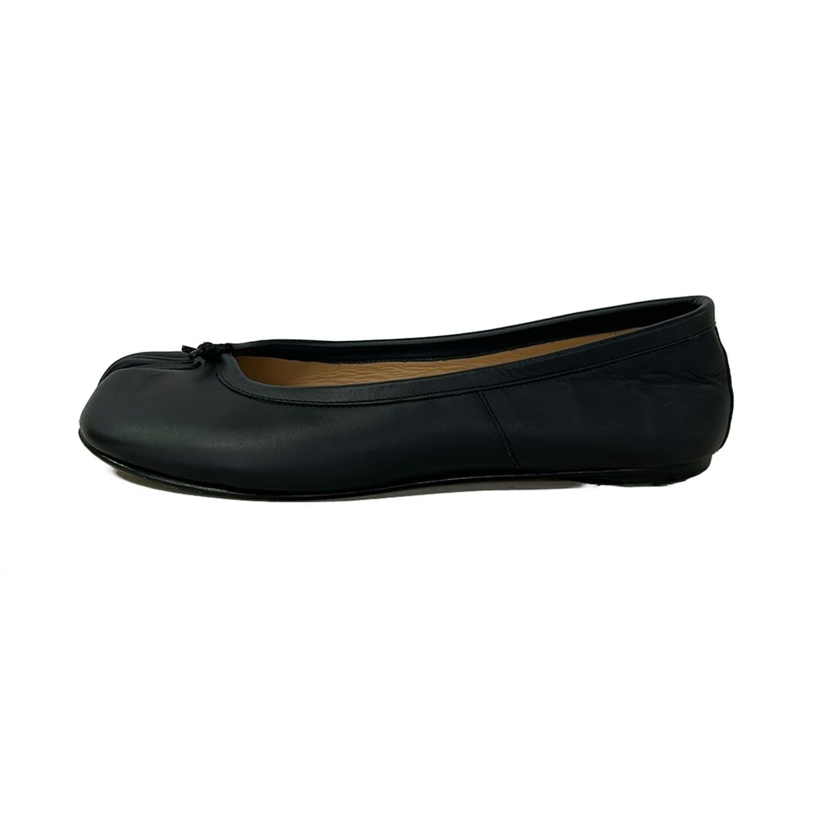 Maison Margiela(メゾンマルジェラ) フラットシューズ 37 1/2 レディース タビ バレリーナ 黒 足袋バレエシューズ レザー