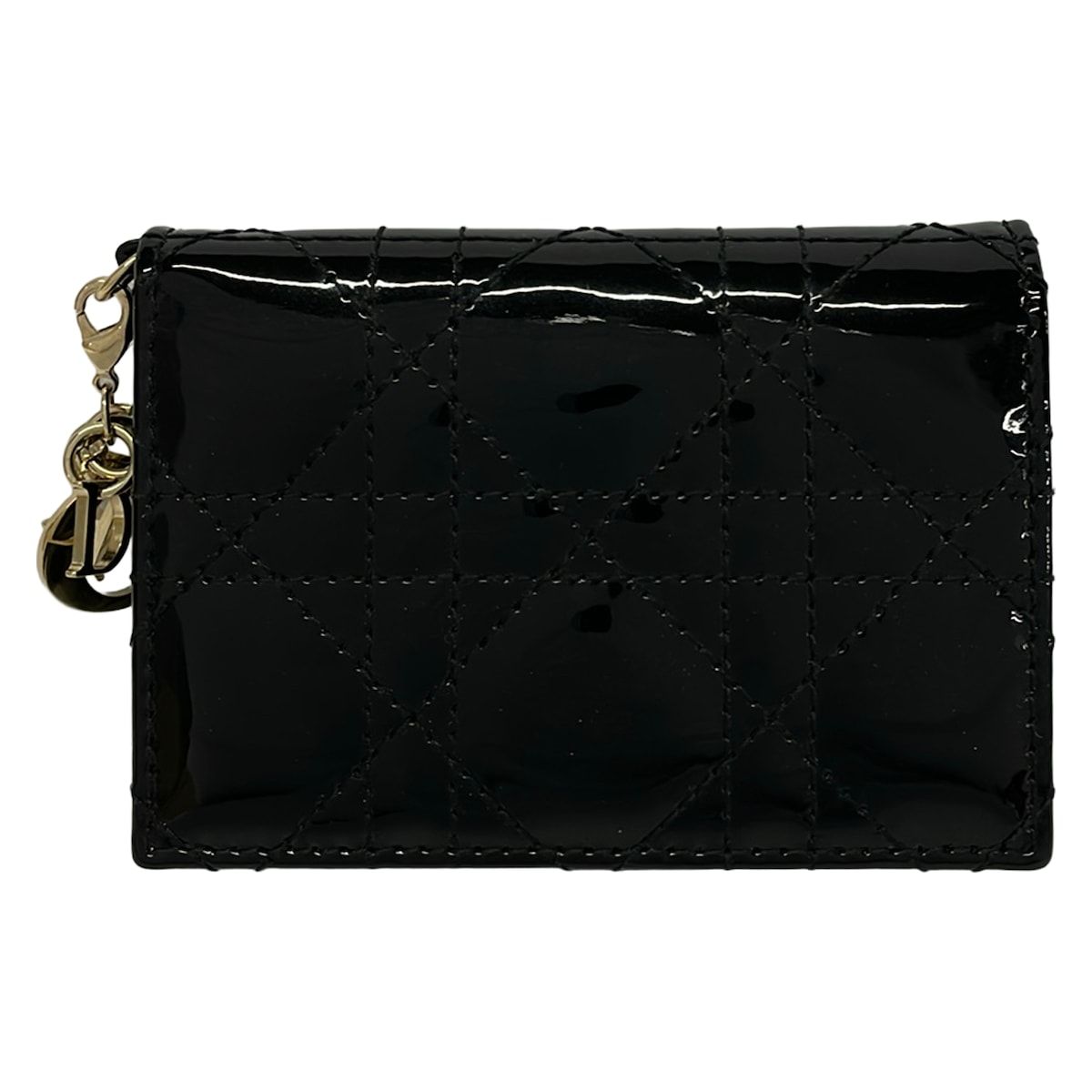 DIOR/ChristianDior(ディオール/クリスチャンディオール) カードケース美品 - 黒×ゴールド カナージュ