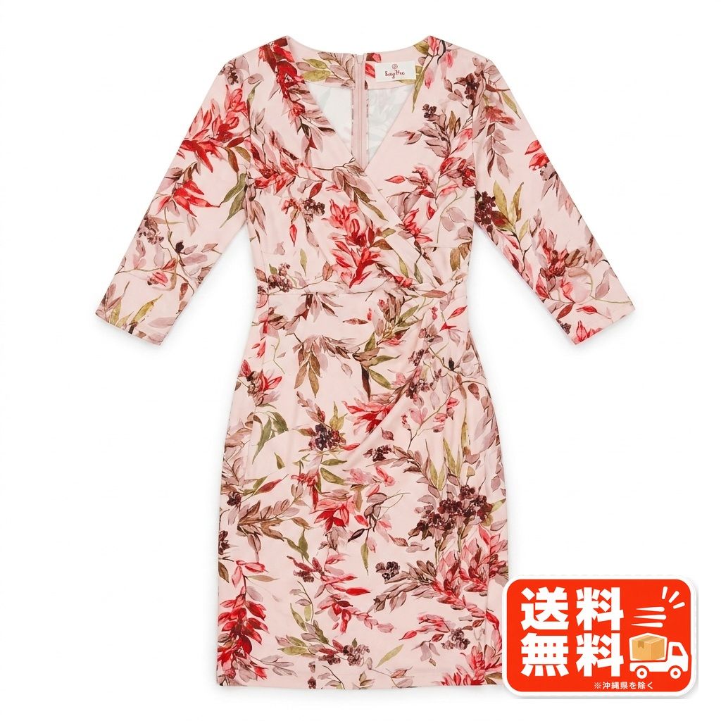 kay me ケイミー 花柄 カシュクール ワンピース ロング丈 日本製 Max