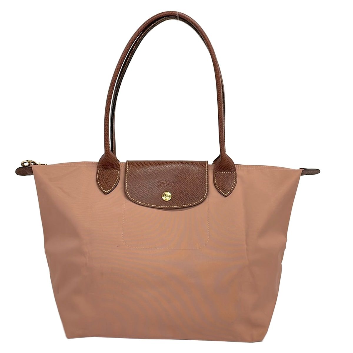 LONGCHAMP(ロンシャン) ショルダーバッグ - ピンク×ダークブラウン 折りたたみ レザー