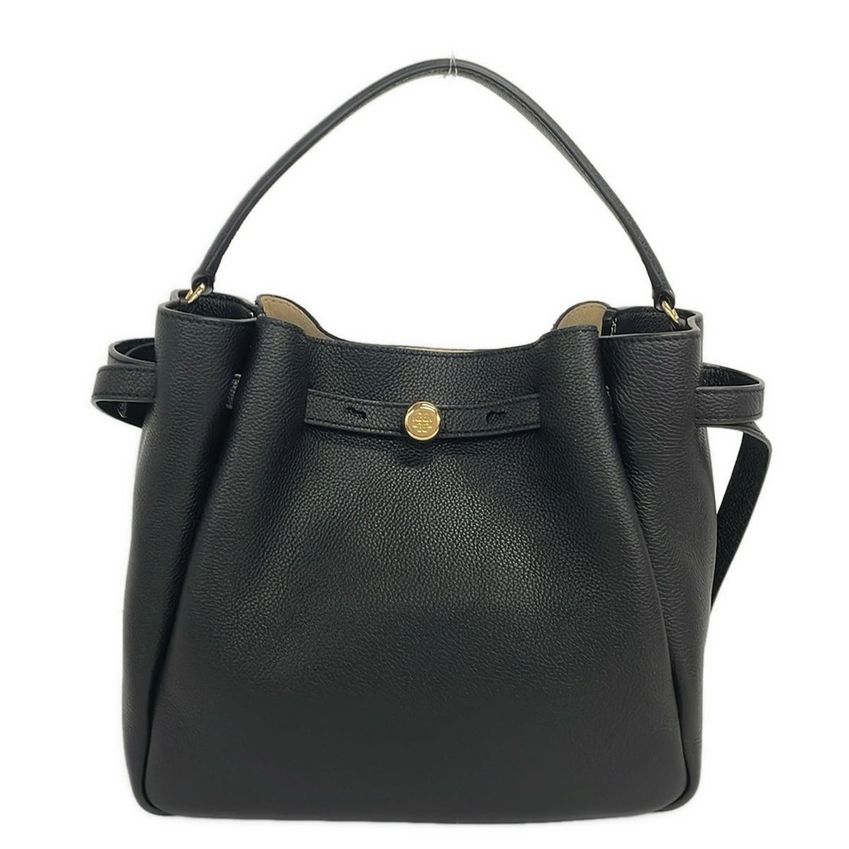 TORY BURCH(トリーバーチ) ハンドバッグ ロミー バケットバッグ 黒 巾着型 レザー